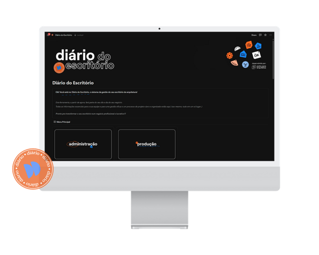 Diário do Escritório aberto em um computador